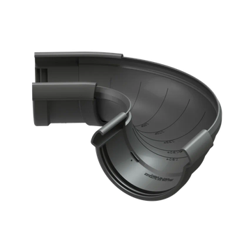 DOCKE LUX Элемент угловой регулируемый 60° - 160° Графит (водосток пластиковый)